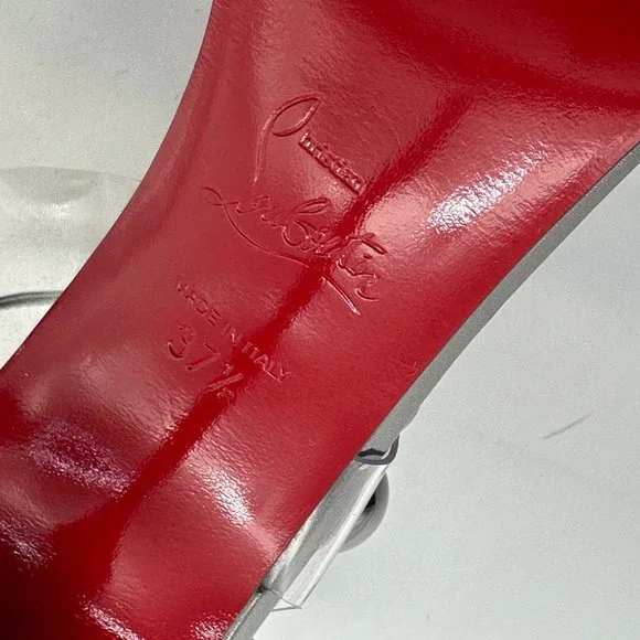 Christian Louboutin CORINETTA 100 Studded PVC Strap SandalS Heels Shoes $845 - Picture 13 of 14